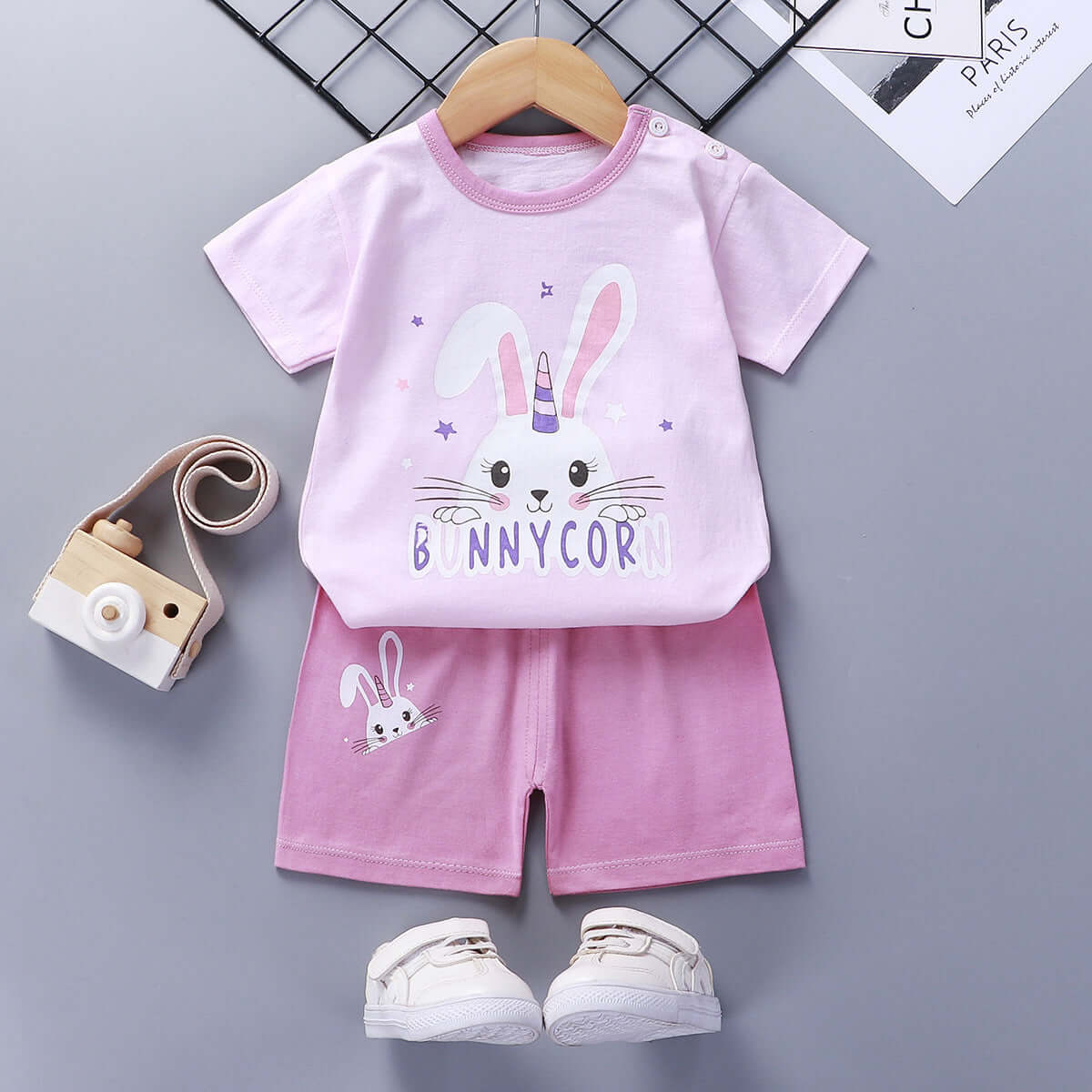 Children's summer suit cotton new baby short-sleeved shorts boys clothes 2021 girls baby suit