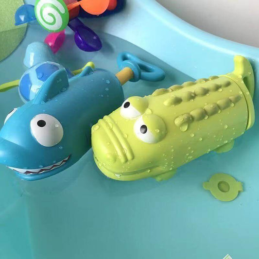 Water gun toy shark crocodile water gun children bath toy play water summer beach toy pull lot small gun