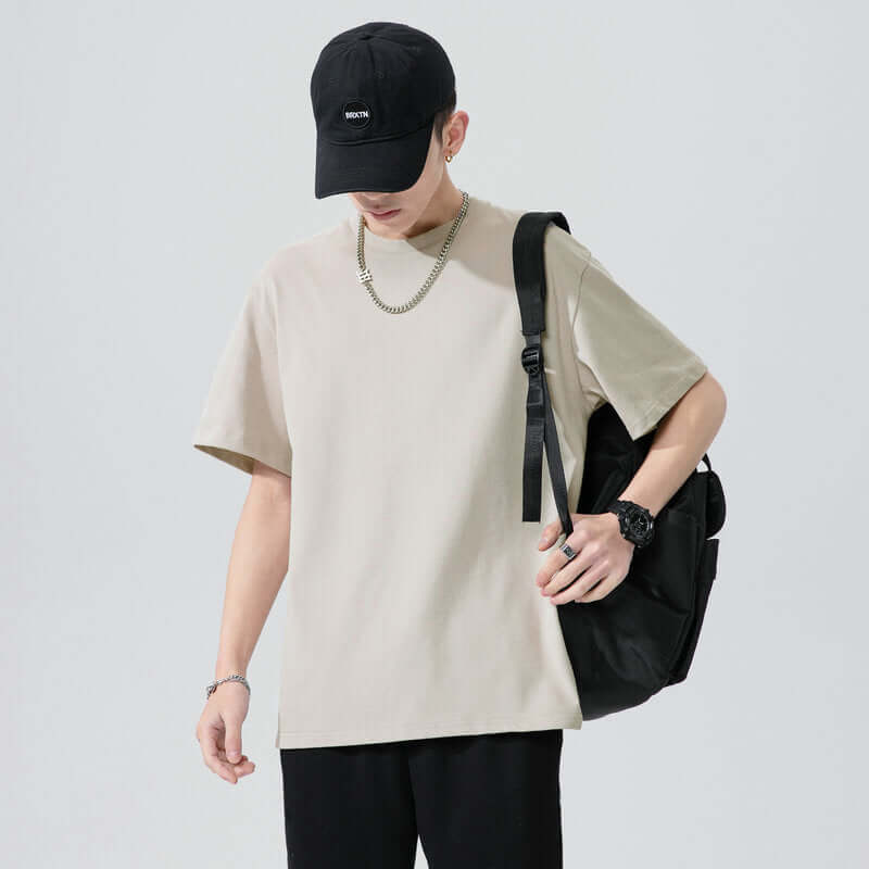 Short-sleeved T-shirt male 2021 new short sleeve T-shirt men's summer cotton bottoming shirt tide card loose trend summer dress