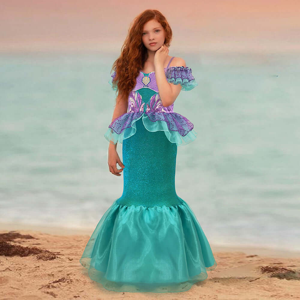 2022 European and American children's clothing new princess dress mermaid girl dress Halloween performance costume one piece