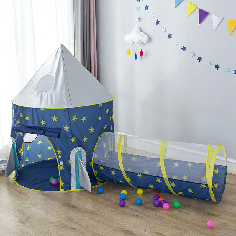 Children's tent space cabin star empty Mongolian Baby Toy Ball Pool Game Room Interior Tent Basket Three-piece