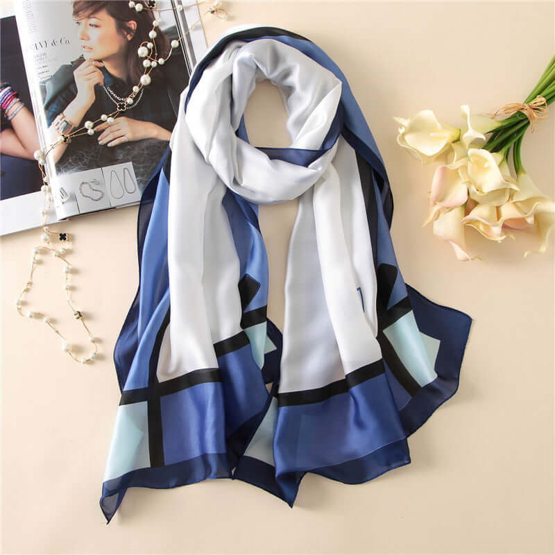 Summer sunscreen beach silk scarf Korean lotus lotus blossamer silk scarf simulation silk scarf female shawl