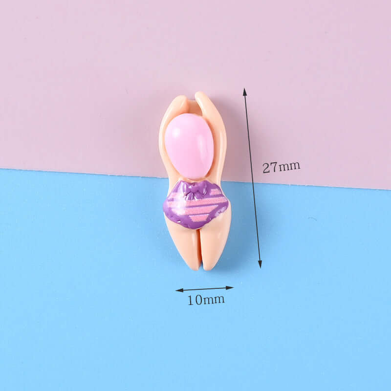 Resin cartoon swimming small man drop glue cream mobile shell accessories hairpin refrigerator stickers handmade DIY brooch material