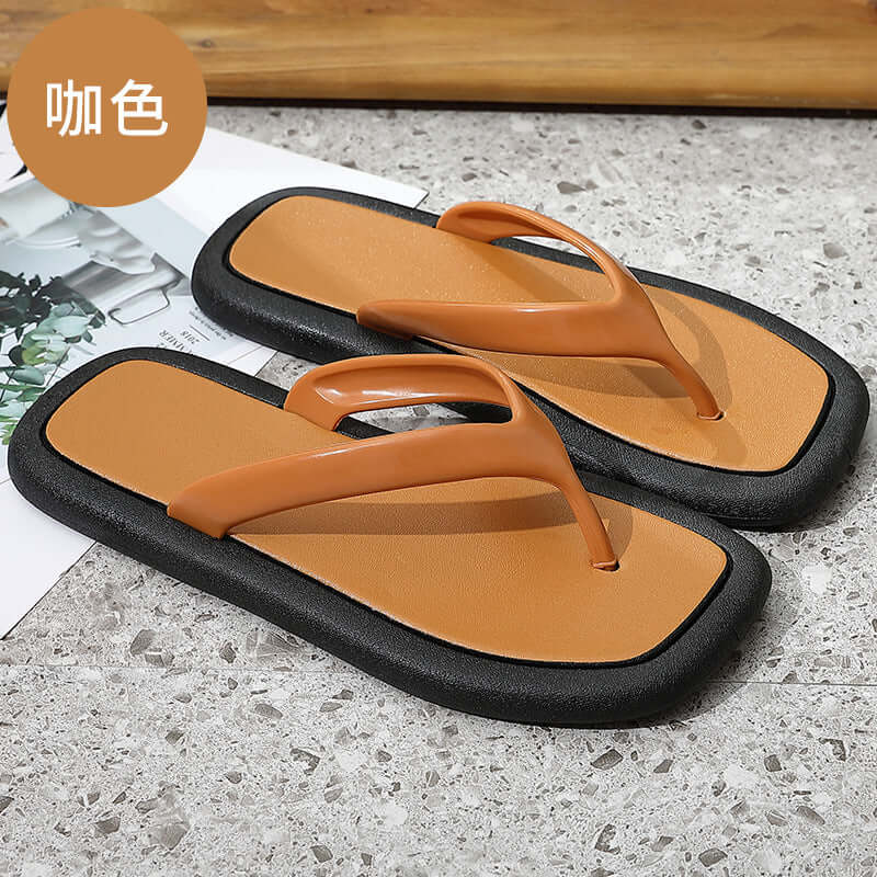 Slippers men's summer wear non-slip Ins tide beach wear-resistant soft bottom interior couple