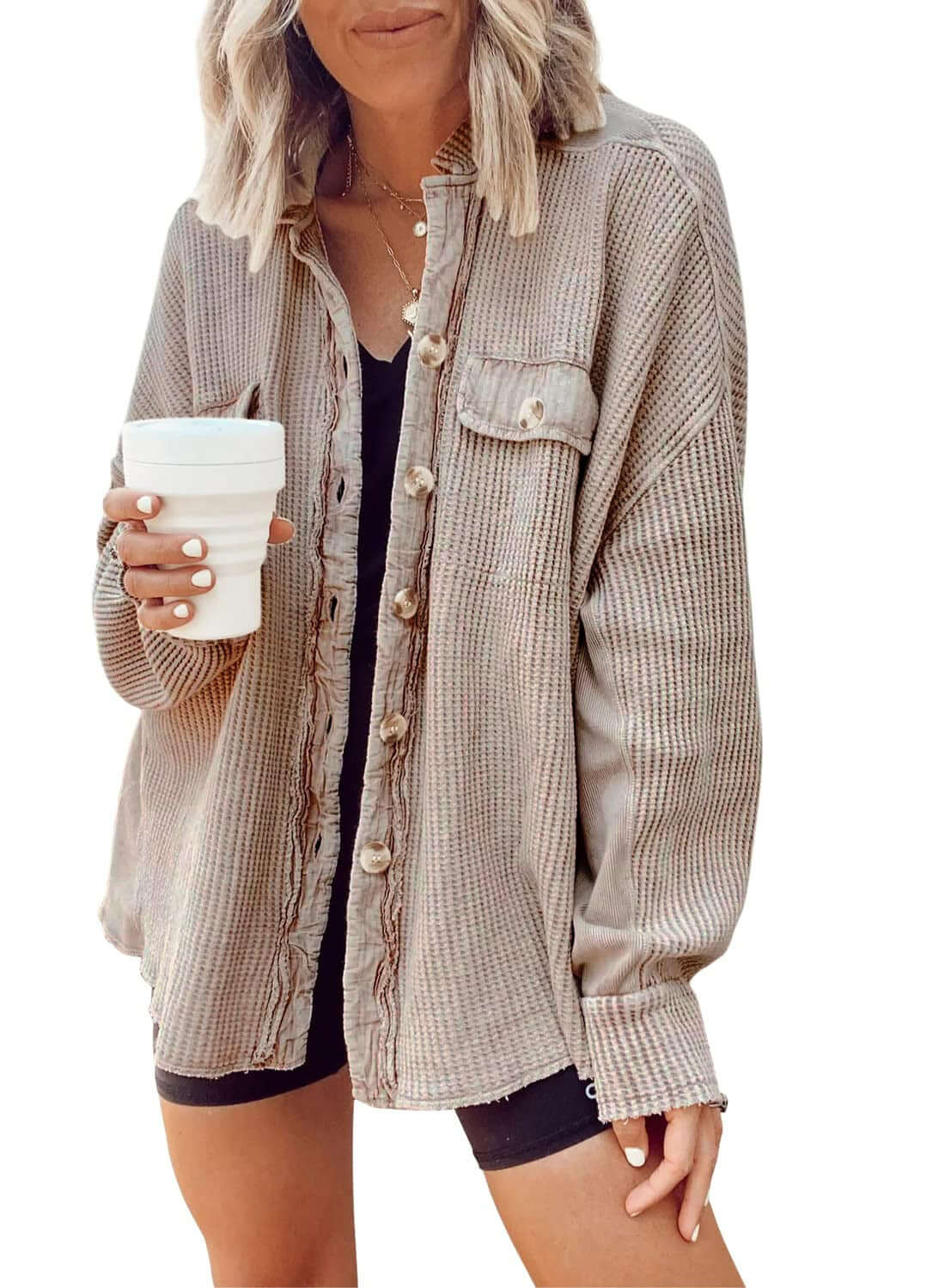 Factory direct sales 2022 autumn new products waffle bar pit lapels street hipster  single-breasted women's jackets