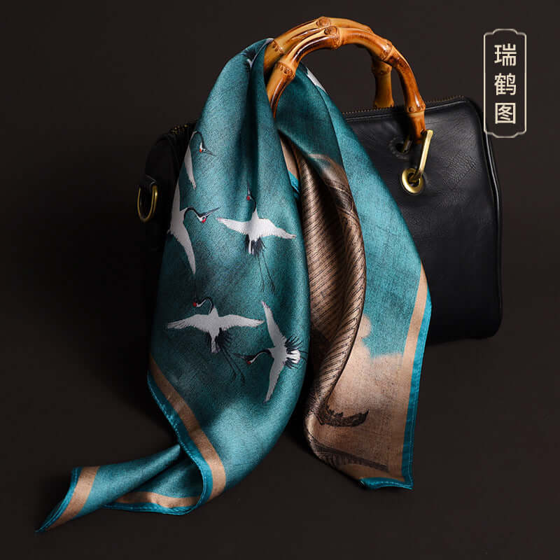 2020 new print small square towel female spring and autumn decoration silk small square towel multi-purpose silk scarf beach towel