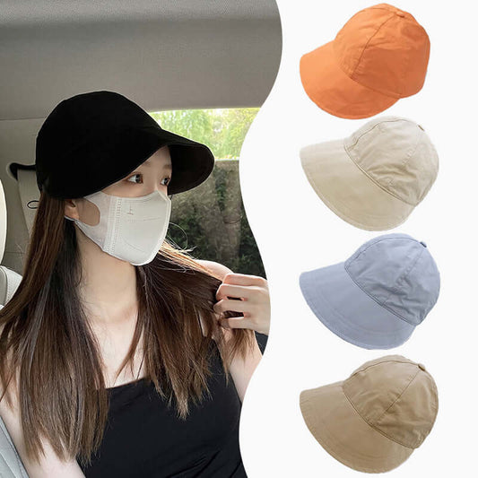 Summer sunscreen hat trending fashion drawstring foldable face small baseball fisherman hat