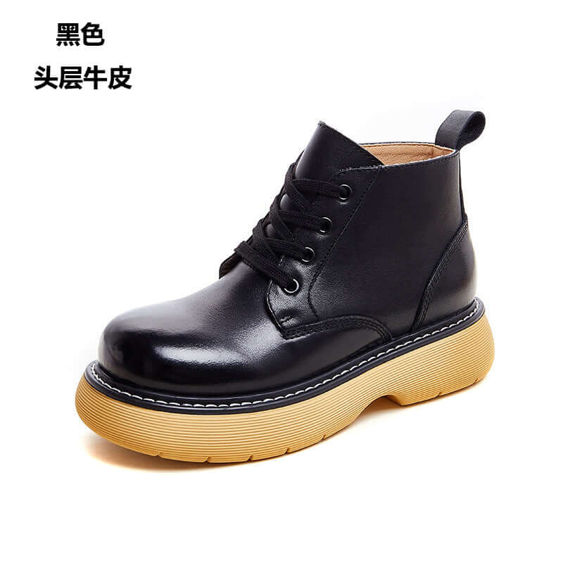 Thick bottom strap leather BV Martin boots female 2021 autumn new big shoes increase boots and ankle boots women's boots