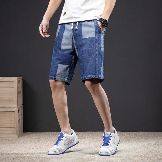 M-8XL large size denim shorts male 2021 summer new men's jeans Korean version of youth casual five pants