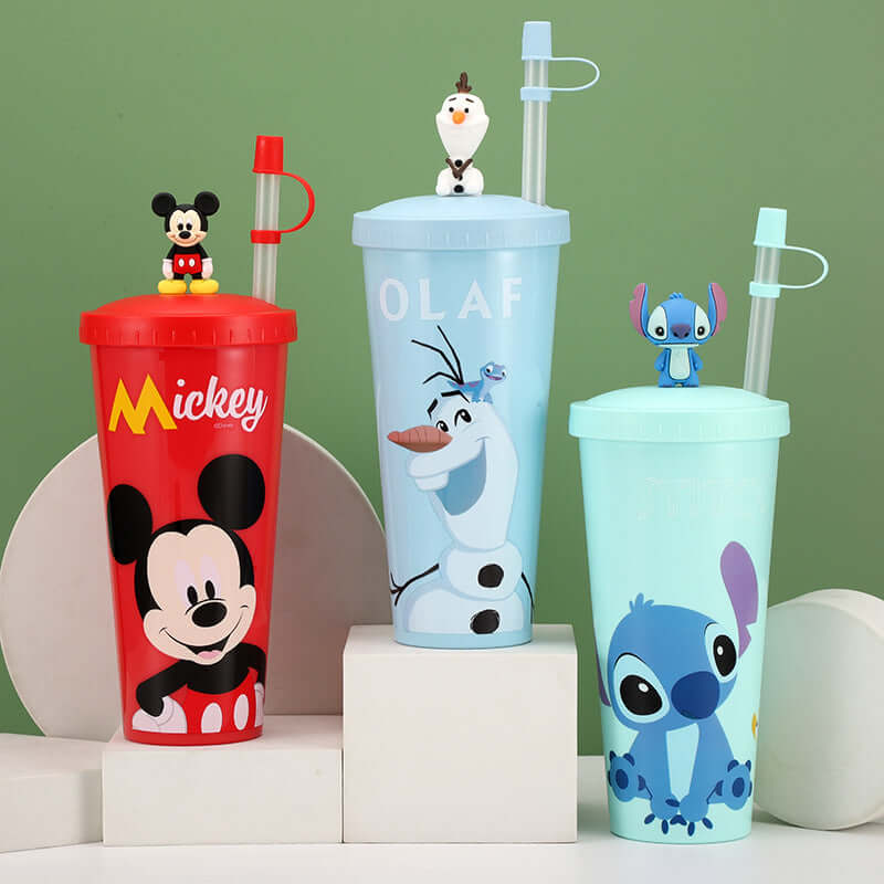 straw cold water cup large-capacity cartoon male and female students summer new home coffee milk tea juice cup