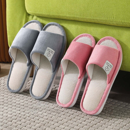 Linen slippers female summer interior couple home anti-skating hemp slippers home home four seasons sandals and slippers men summer