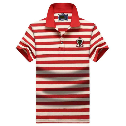 2022 manufacturers wholesale summer new large size men's short-sleeved polo shirt men's stripes embroidered logo short-sleeved T-shirt lapel