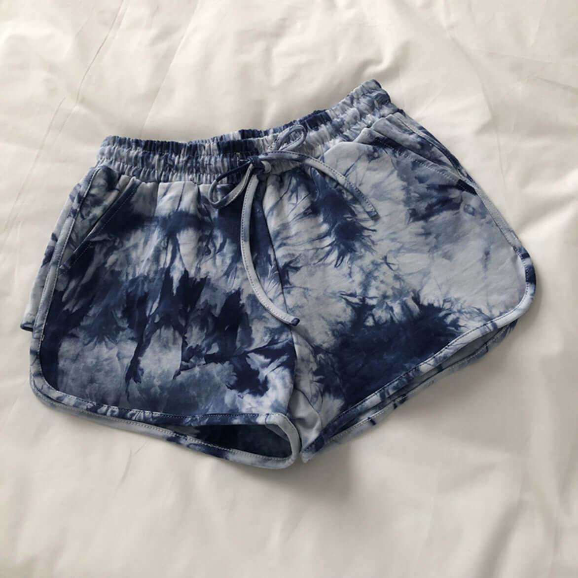 Thailand tie-dye sports pants women's loose wide-leg casual high waist Hyun Ya wind shorts running hot pants beach pants