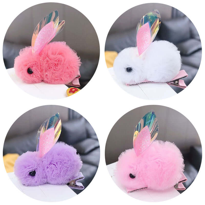 Child hair accessories cute stereo rabbit hairpin plush baby card Korean girl clip head floral head