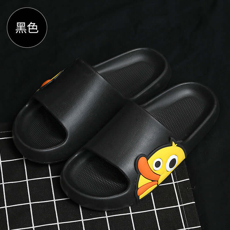 Slippers female summer wear 2021 new cartoon couple duck sandal slip women's beach casual thick bottom word drag