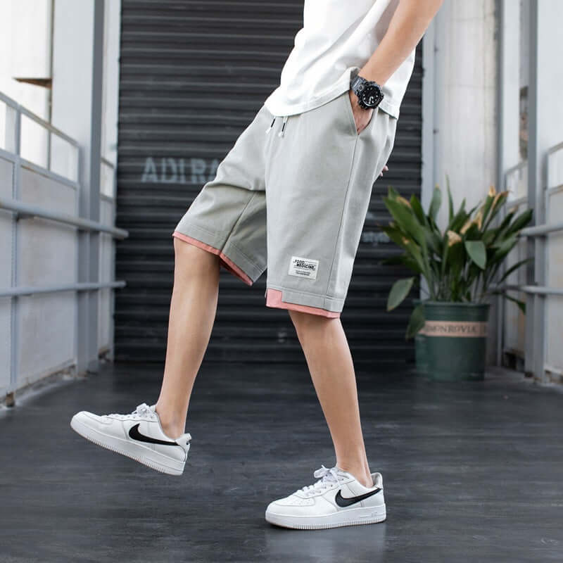 Five-point cotton shorts men's summer 2021 new tide large size loose casual pants summer boys sports pants thin