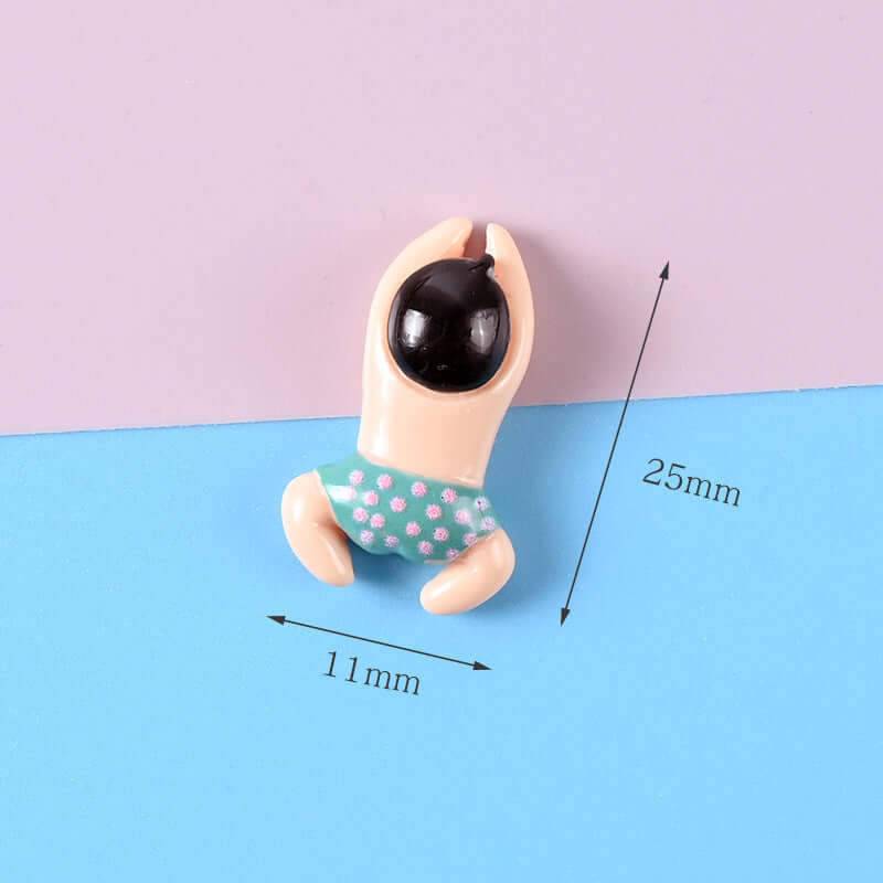 Resin cartoon swimming small man drop glue cream mobile shell accessories hairpin refrigerator stickers handmade DIY brooch material