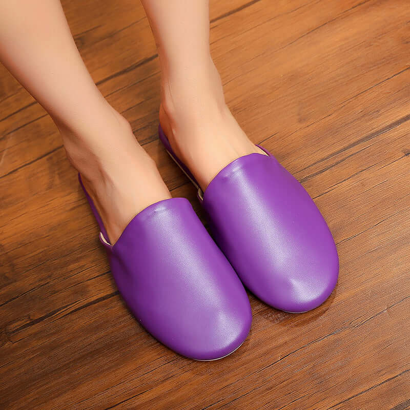 New spring and autumn Japanese leather slippers indoor home non-slip home floor couple men and women bag head sandals