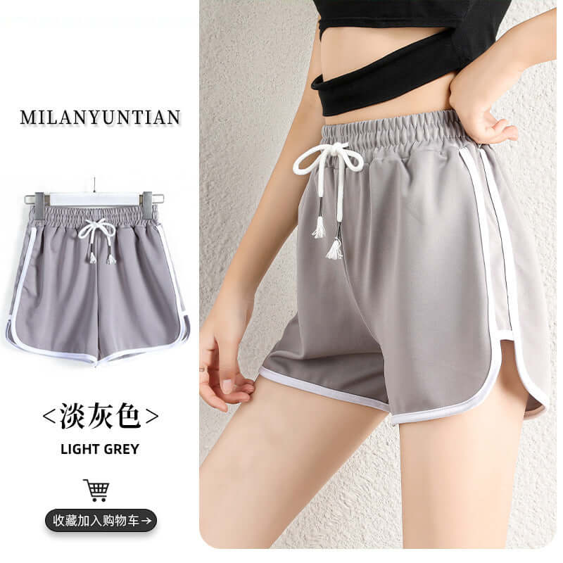 Sports shorts female 2021 new summer high waist casual pants loose straight pants female slim harsh pants three pants