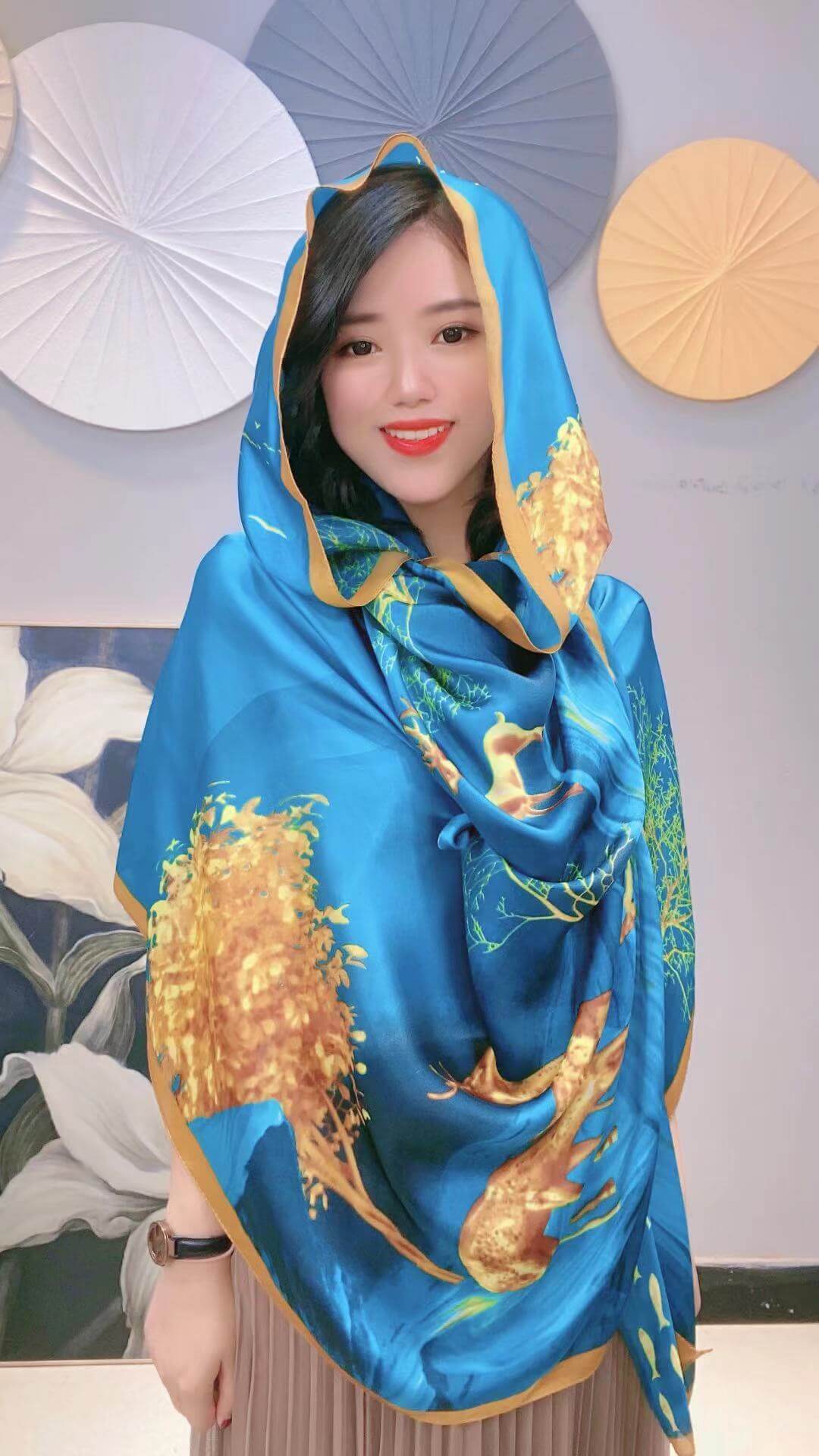 Ladies Long Fashion Silk Shawl ~ Asian Flavor ~ Many Variations