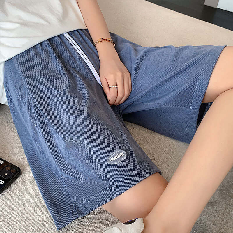 Ice silk sports shorts female summer loose fit high waist