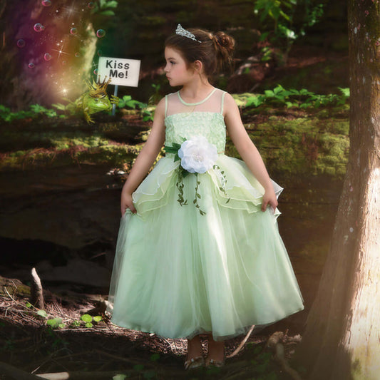 Frog prince princess tutu skirt halloween tiana Tiana cosplay costumes forest fairy tulle skirt