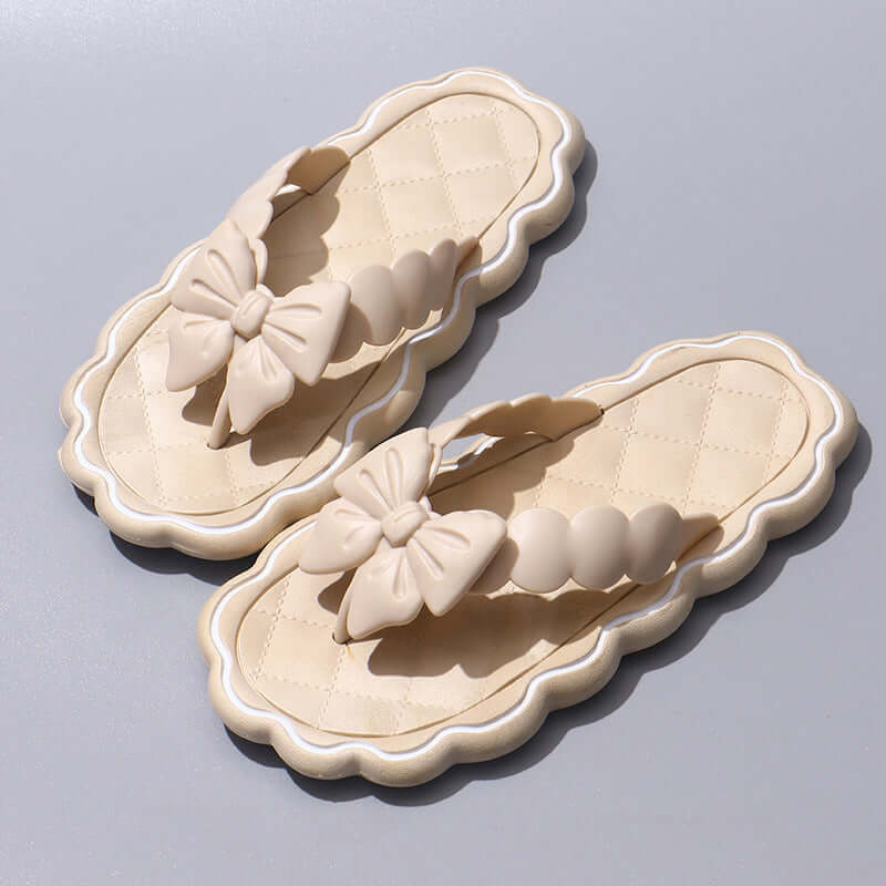 Decorative Bow Flip-Flops-Fashion Non-Slip-Extra Comfy Thick Sole