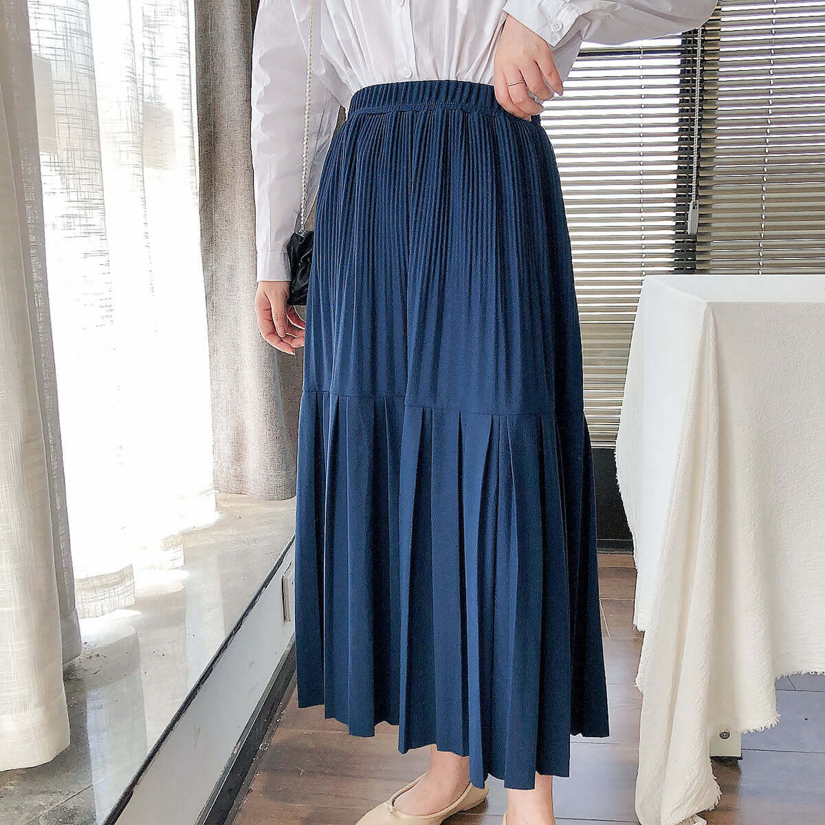 Li Zhiqi Pleated Hair Skirt Female Spring and Autumn New Middle School Han Korean High Wall Skisk Fashion A Skirt 11113