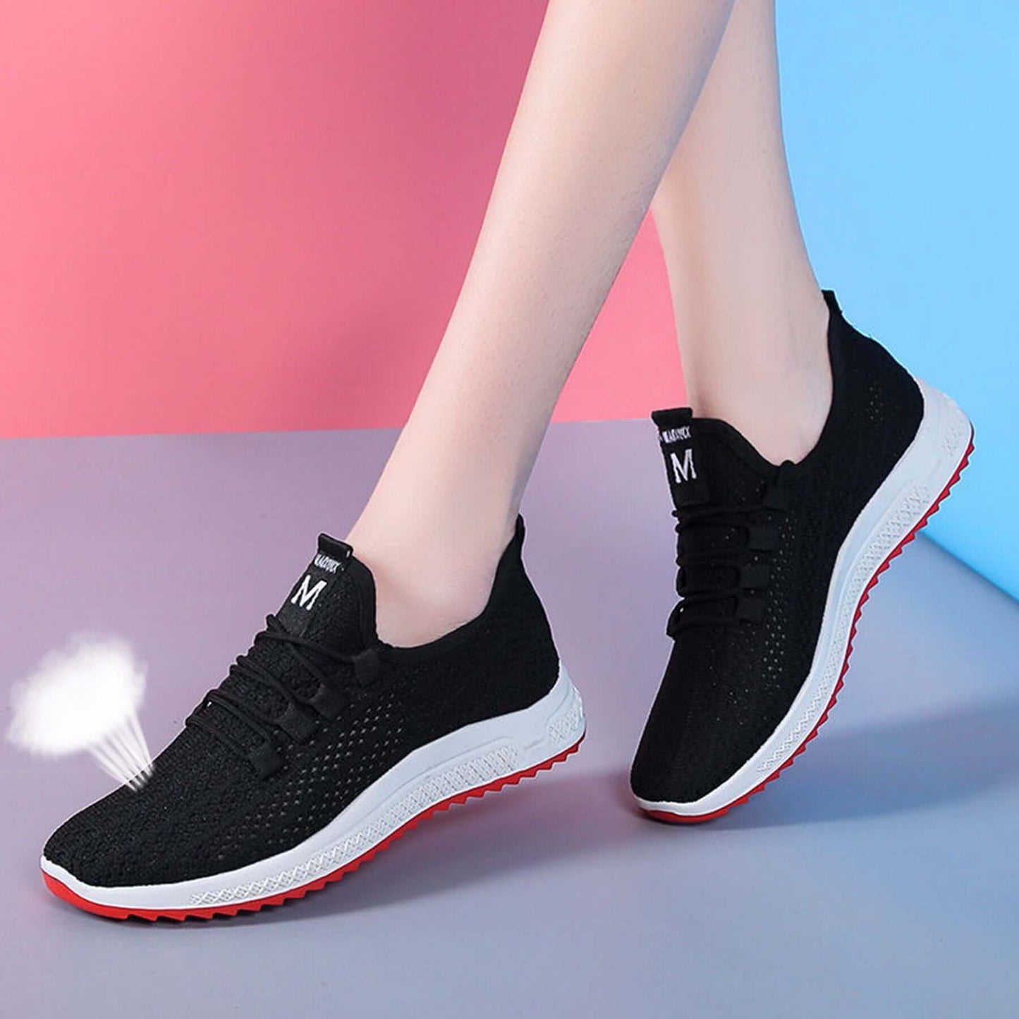 Old Beijing cloth shoes women's black shoes casual sports breathable flying weaving shoes, sports shoes, manufacturers wholesale generation