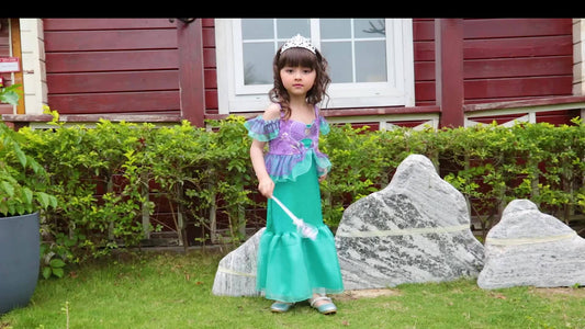 2022 European and American children's clothing new princess dress mermaid girl dress Halloween performance costume one piece