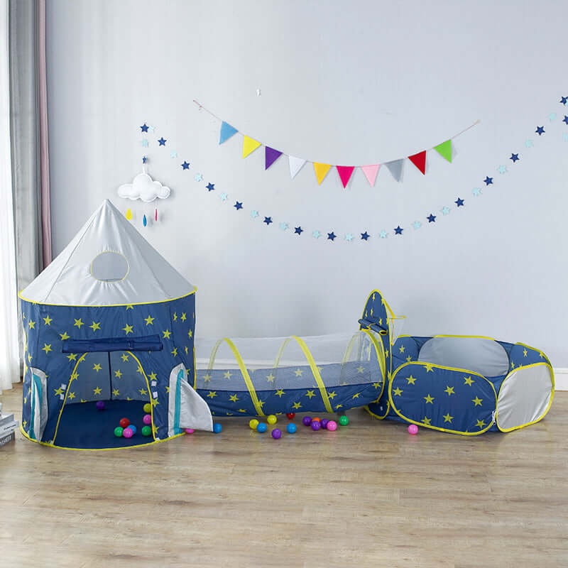 Children's tent space cabin star empty Mongolian Baby Toy Ball Pool Game Room Interior Tent Basket Three-piece