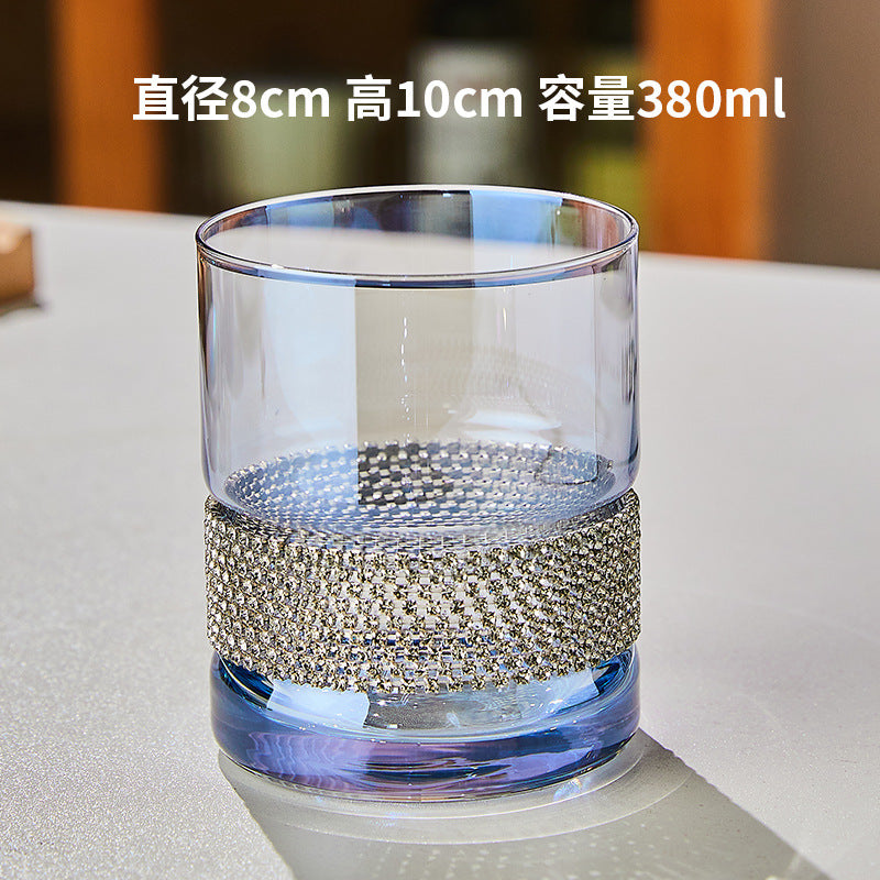 Mesomia Light Luxury Diamond Cup Wrapping Diamond Wine Glass Red Wine Glass Cocktail Glass Drinking Glass Diamond-encrusted Crystal Glass