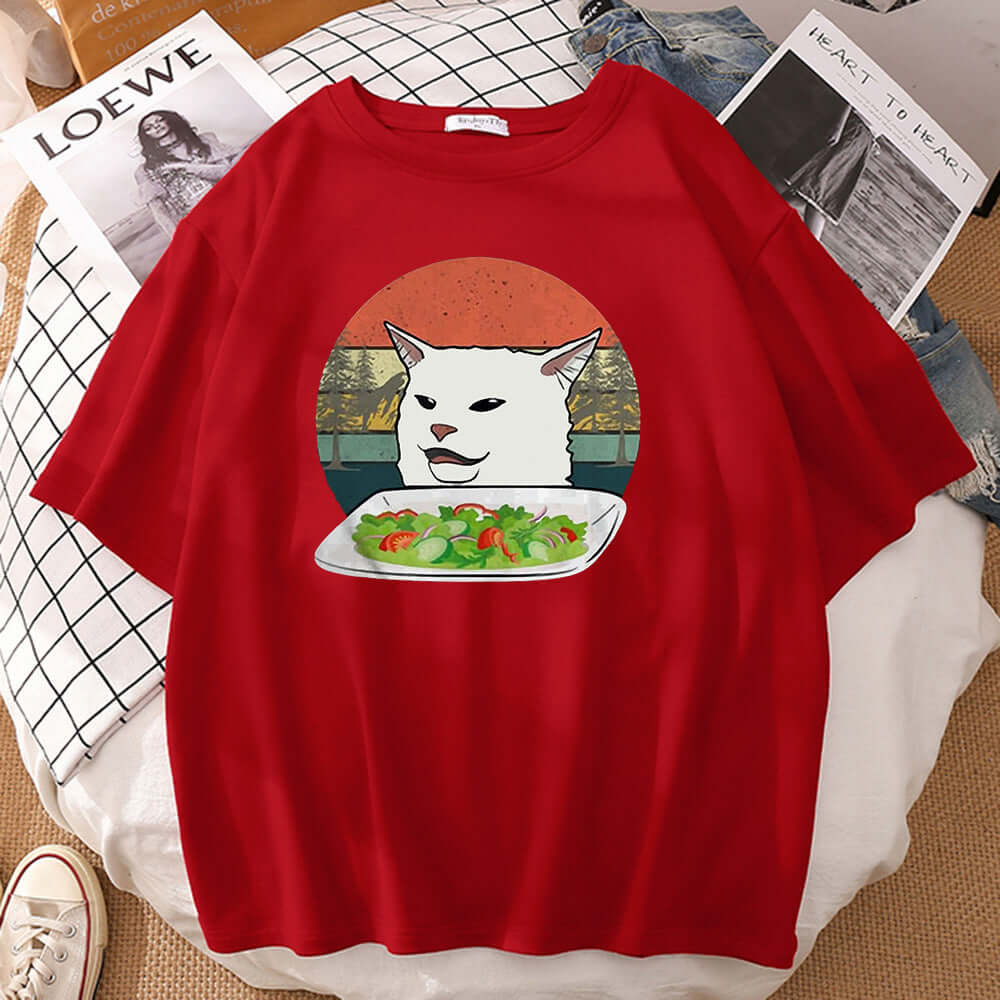 Tong Men's Printed Short Sleeve T-Shirt Around Cartoon T-Shirt Casual