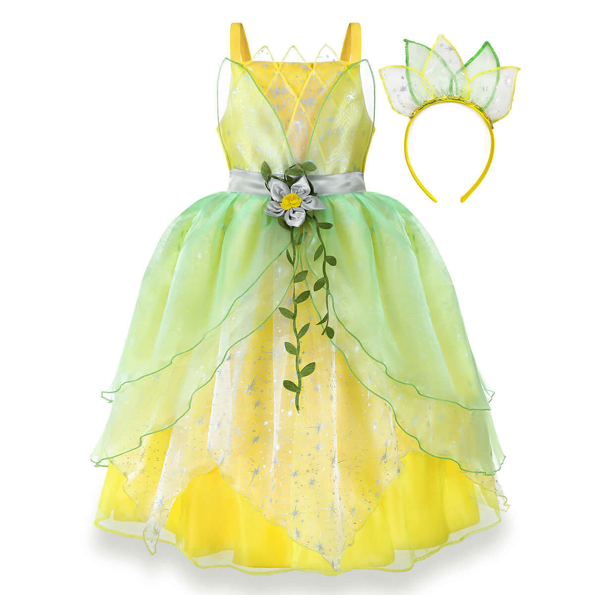 Frog prince princess dress Tiana princess dress Halloween cosplay children's dress princess suspender long