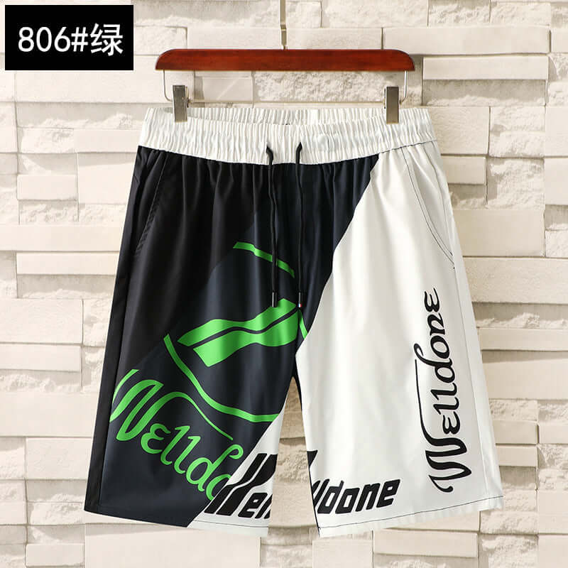 Summer new casual pants men's goods trend straight loose ice silk shorts tide card thin five pants beach pants