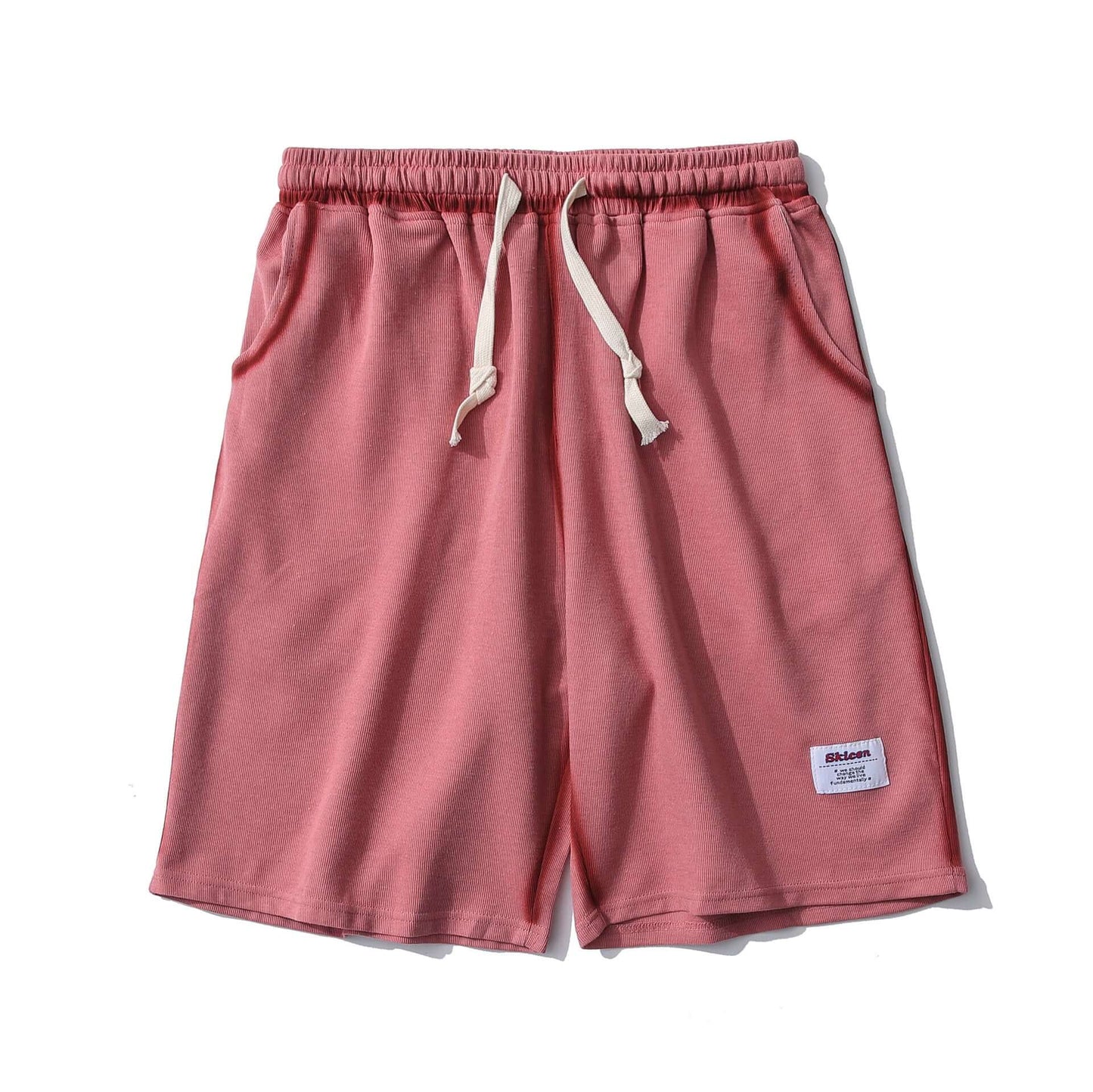 2021 summer new national tide drawstring solid color shorts men's loose beach basketball five pants trousers
