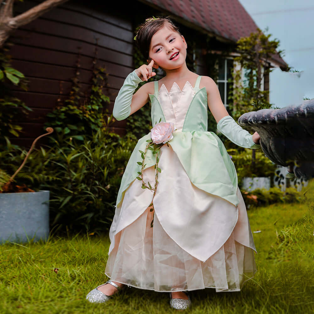 New frog prince princess dress Halloween tiana Tiana princess dress dress girl princess dress