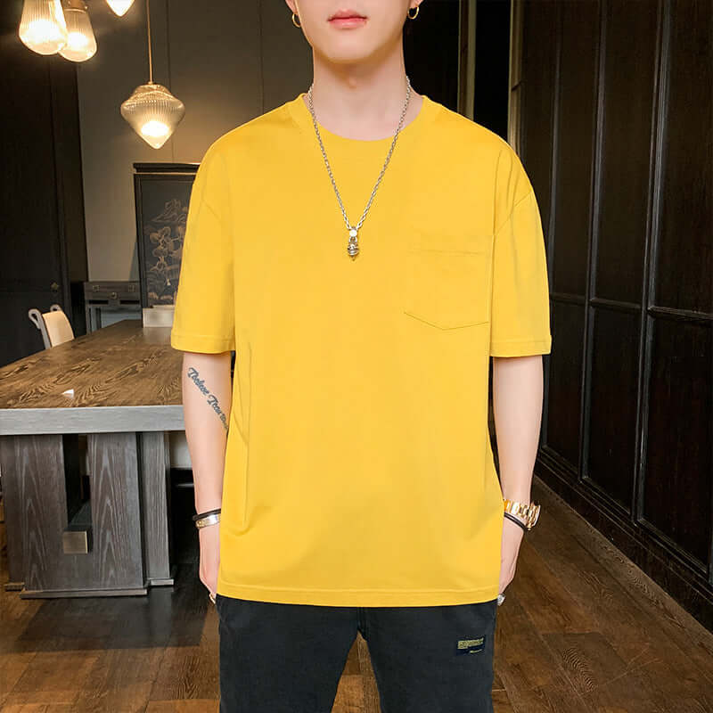 T-shirt male 2021 summer Korean casual fashion loose cotton shirt men teen students trend short sleeve T-shirt