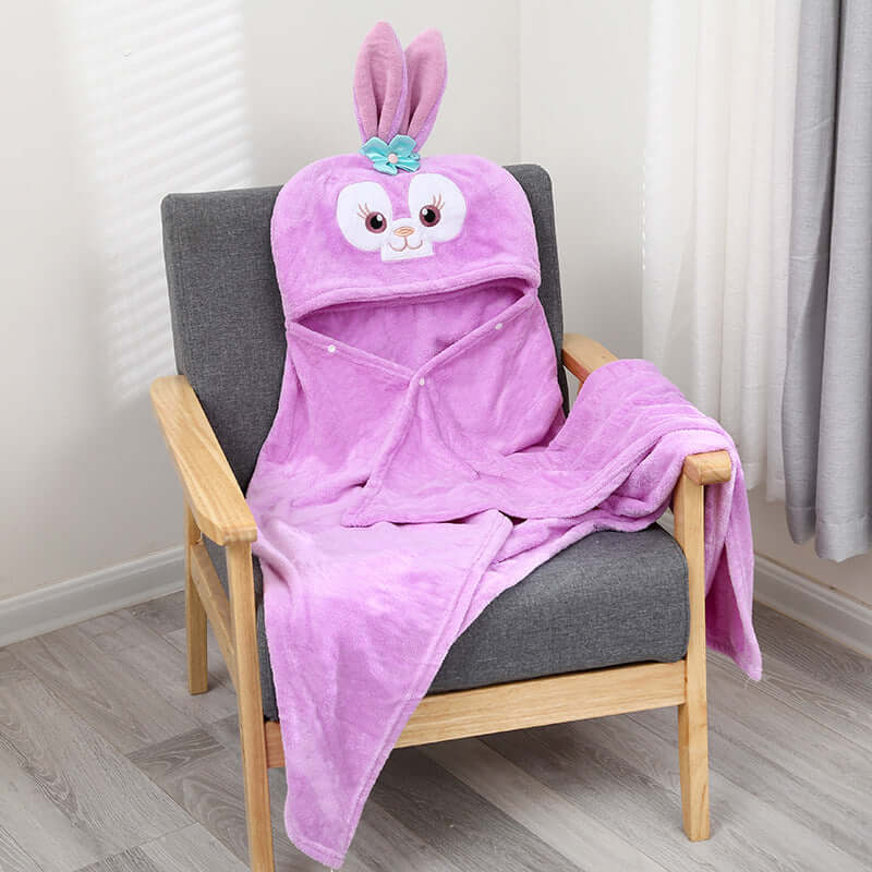 Children's cotton bathrobe with hood cape bath towel can wear female and male cartoon bathing swimming towel absorbent quick-drying bathrobe