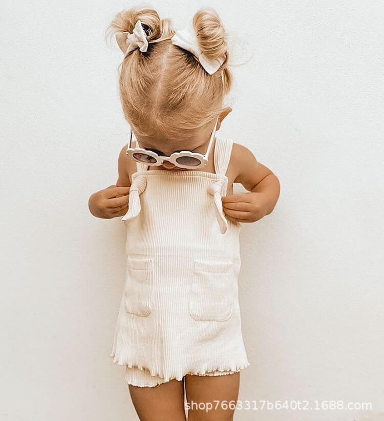 Baby girl suit baby girl summer dress suspender top shorts two-piece set new vest pants support one generation