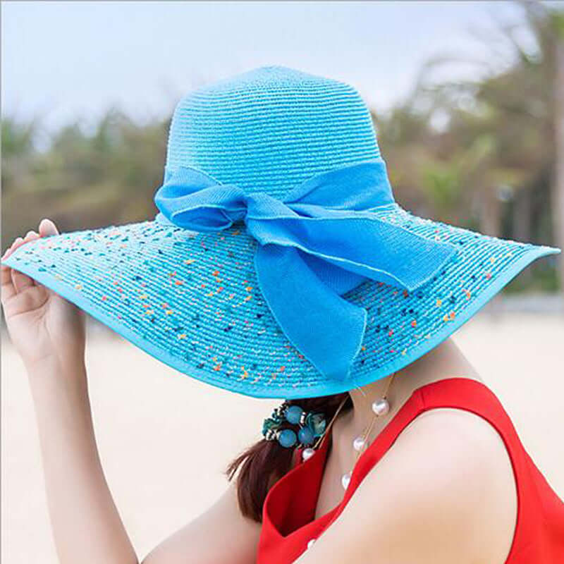 Manufacturers sell big brim hat shade straw hat female summer foldable sunscreen sun hat travel seaside vacation beach hat