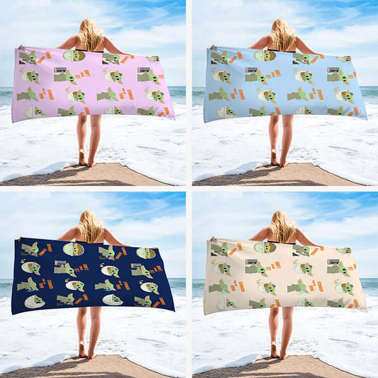 Cross-border special for microfiber printing beach towel custom print swimwood sweat beach seat patinawear bath towel