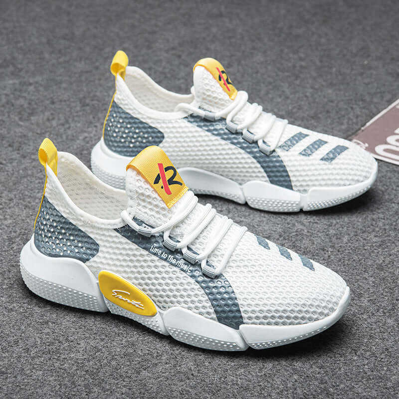 Men's shoes summer 2021 new fashion trend breathable running shoes couple models student casual shoes flying weave sports shoes