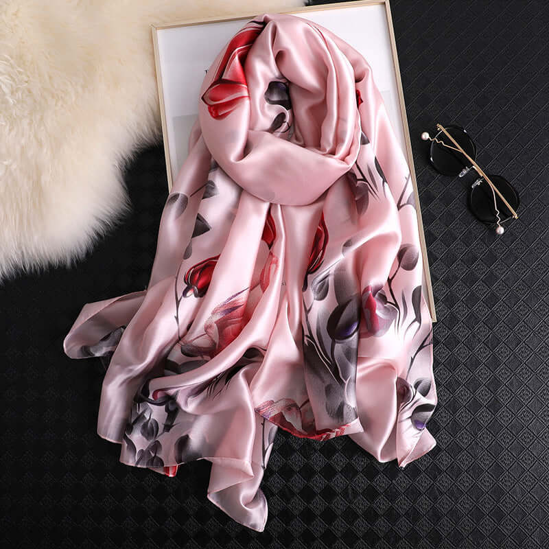 Summer sunscreen beach silk scarf Korean lotus lotus blossamer silk scarf simulation silk scarf female shawl