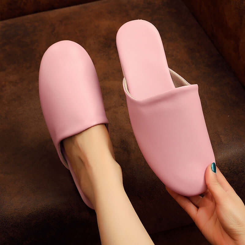 New spring and autumn Japanese leather slippers indoor home non-slip home floor couple men and women bag head sandals