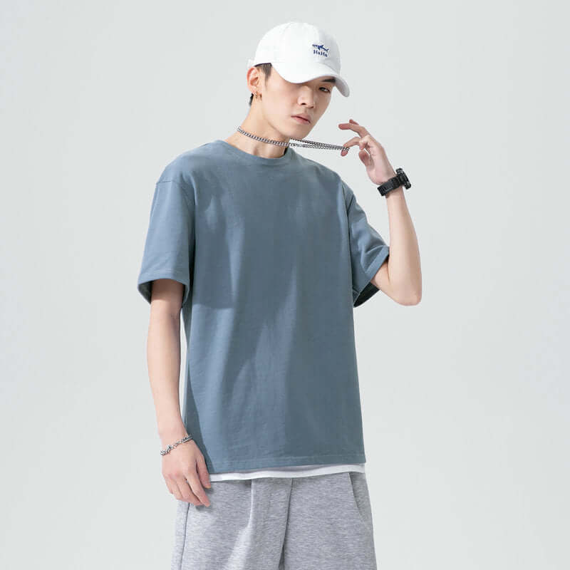 半袖 Tシャツ男性 2021 新しい半袖 Tシャツメンズ夏の綿ボトシャツ潮カードルーズトレンドサマードレス