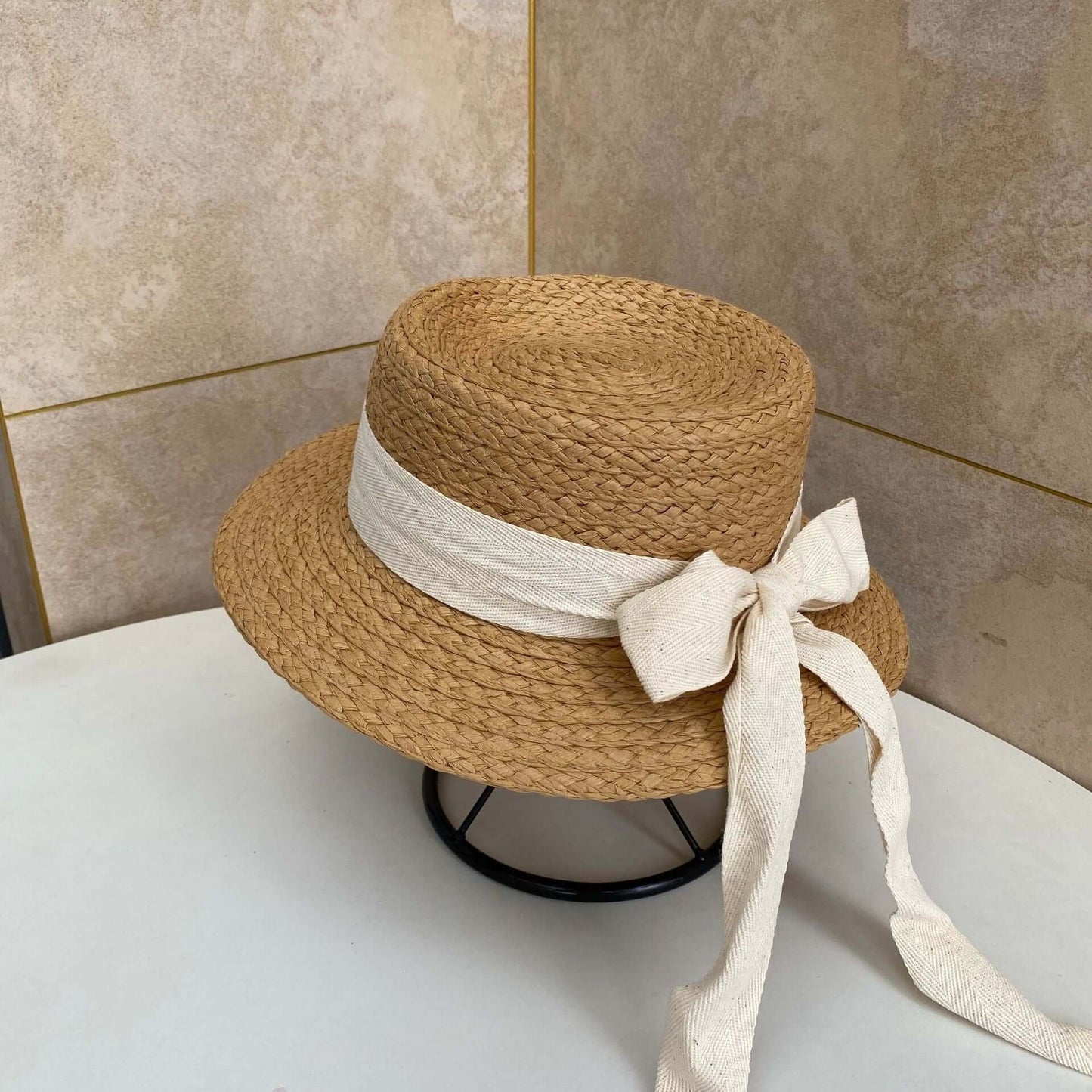 Sun hats female playing sand beach sunscreen sunshade hat small fresh bow flat topping walking travel beach hat