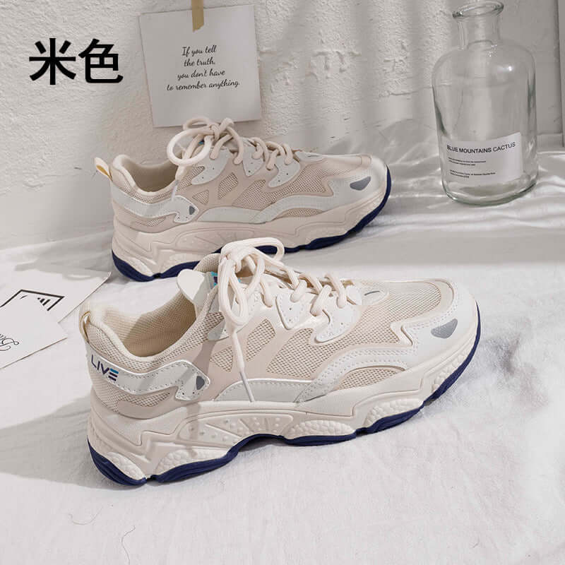 2021 spring and summer new Korean version of the increase in sports shoes female trend small white shoes female