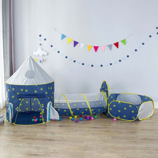 Children's tent space cabin star empty Mongolian Baby Toy Ball Pool Game Room Interior Tent Basket Three-piece