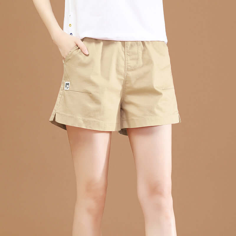 Small daisy white sports shorts female summer loose straight wide legs high waist tide tide casual pants thin section PT256